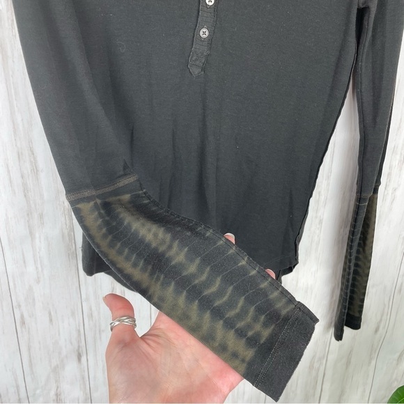 Free People black with army green tie dye cuffs XS - Picture 2 of 7